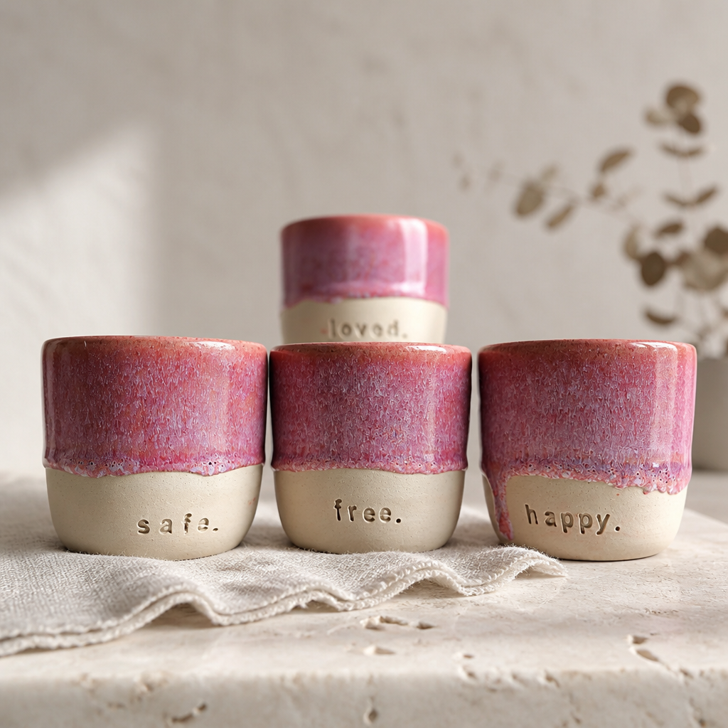 Tassenserie "wordMOMENT" -  Pink