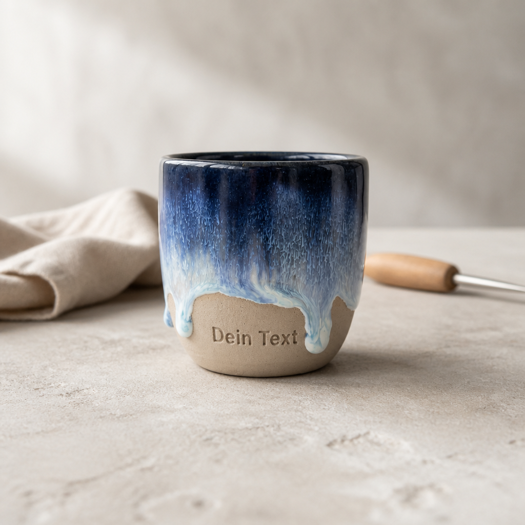 Tasse WordMOMENT [Dein Text], blau
