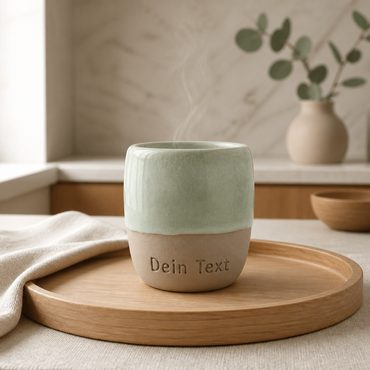Tasse WortMOMENT [Dein Text], grün
