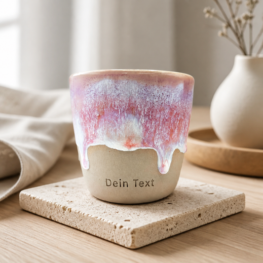 Tasse WortMOMENT [Dein Text], rosa