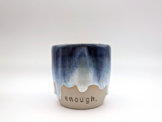 Tasse WordMOMENT "enough.", blau