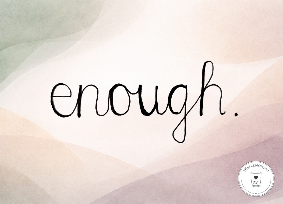 Tasse WordMOMENT "enough.", blau