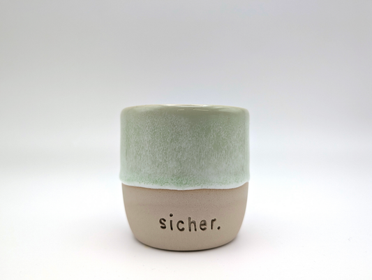 Tasse WortMOMENT "sicher.", grün