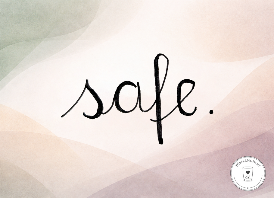 Tasse WordMOMENT "safe.", blau